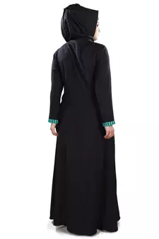 MyBatua Black Viscose Arabian Dailywear Islamic Muslim Long Abaya With Hijab