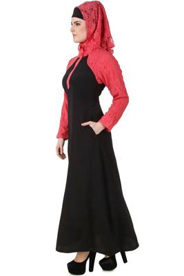 MyBatua Multicolor Polyester Arabian Dailywear Islamic Muslim Long Abaya With Hijab 3