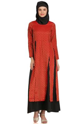 MyBatua Multicolor Polyester Arabian Dailywear Islamic Muslim Long Abaya With Hijab 1