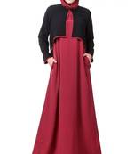 MyBatua Multicolor Polyester Arabian Dailywear Islamic Muslim Long Abaya With Hijab
