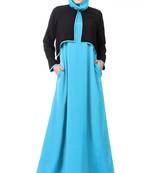 MyBatua Multicolor Polyester Arabian Dailywear Islamic Muslim Long Abaya With Hijab