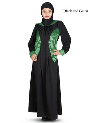 MyBatua Multicolor Polyester Arabian Dailywear Islamic Muslim Long Abaya With Hijab 1