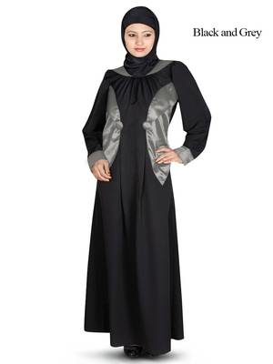 MyBatua Multicolor Polyester Arabian Dailywear Islamic Muslim Long Abaya With Hijab 1