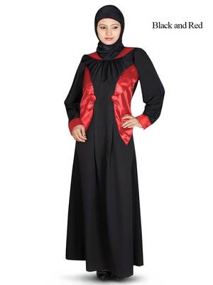 MyBatua Multicolor Polyester Arabian Dailywear Islamic Muslim Long Abaya With Hijab 1