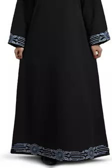MyBatua Black Polyester Arabian Dailywear Islamic Muslim Long Abaya With Hijab