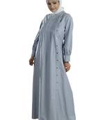 MyBatua Grey Chambray Arabian Dailywear Islamic Muslim Long Abaya With Hijab