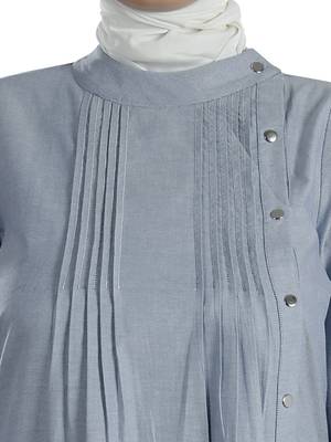 MyBatua Grey Chambray Arabian Dailywear Islamic Muslim Long Abaya With Hijab 2