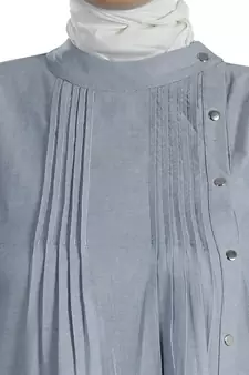 MyBatua Grey Chambray Arabian Dailywear Islamic Muslim Long Abaya With Hijab