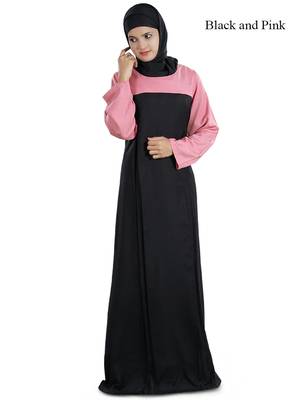 MyBatua Magenta Viscose Arabian Dailywear Islamic Muslim Long Abaya With Hijab 1
