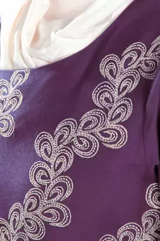 MyBatua Magenta Viscose Arabian Dailywear Islamic Muslim Long Abaya With Hijab