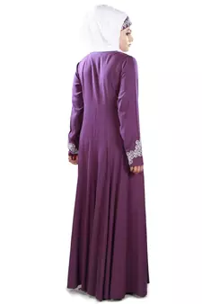 MyBatua Magenta Viscose Arabian Dailywear Islamic Muslim Long Abaya With Hijab