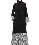 MyBatua Black Polyester Arabian Dailywear Islamic Muslim Long Abaya With Hijab