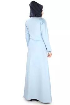 MyBatua Blue Cotton Arabian Dailywear Islamic Muslim Long Abaya With Hijab