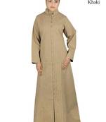 MyBatua Beige Poplin Arabian Dailywear Islamic Muslim Long Abaya With Hijab