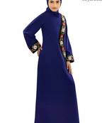 MyBatua Blue Polyester Arabian Dailywear Islamic Muslim Long Abaya With Hijab