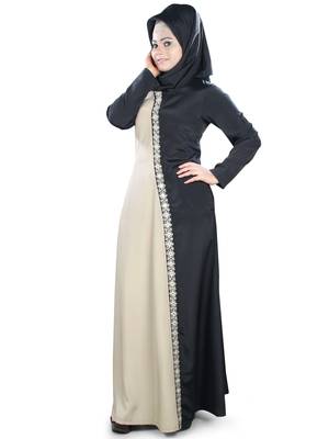 MyBatua Multicolor Polyester Arabian Dailywear Islamic Muslim Long Abaya With Hijab 1