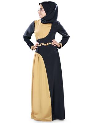 MyBatua Multicolor Polyester Arabian Dailywear Islamic Muslim Long Abaya With Hijab 1