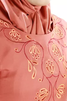 MyBatua Orange Viscose Arabian Dailywear Islamic Muslim Long Abaya With Hijab
