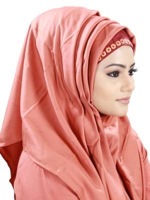 MyBatua Orange Viscose Arabian Dailywear Islamic Muslim Long Abaya With Hijab 3