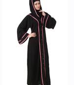MyBatua Black Polyester Arabian Dailywear Islamic Muslim Long Abaya With Hijab