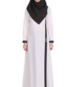 MyBatua White Polyester Arabian Dailywear Islamic Muslim Long Abaya With Hijab