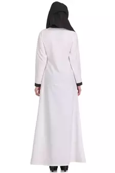 MyBatua White Polyester Arabian Dailywear Islamic Muslim Long Abaya With Hijab