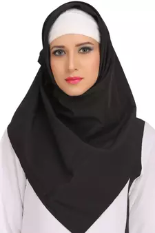 MyBatua White Polyester Arabian Dailywear Islamic Muslim Long Abaya With Hijab