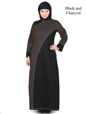 MyBatua Multicolor Cotton Arabian Dailywear Islamic Muslim Long Abaya With Hijab 1