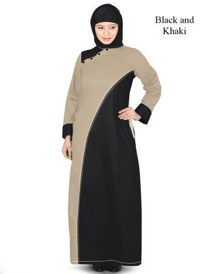 MyBatua Multicolor Cotton Arabian Dailywear Islamic Muslim Long Abaya With Hijab 1