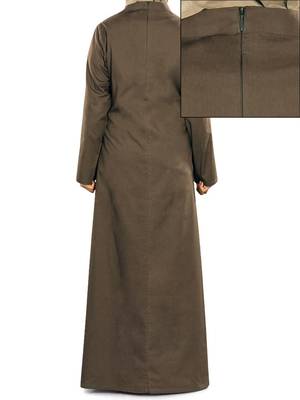MyBatua Brown Cotton Arabian Dailywear Islamic Muslim Long Abaya With Hijab 4