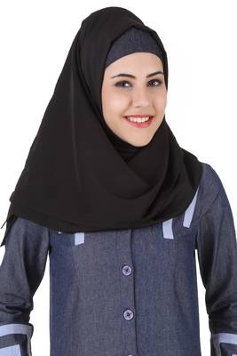 MyBatua Grey Denim Arabian Dailywear Islamic Muslim Long Abaya With Hijab 4