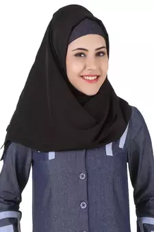 MyBatua Grey Denim Arabian Dailywear Islamic Muslim Long Abaya With Hijab