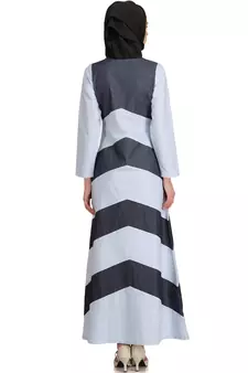MyBatua Blue Chambray Arabian Dailywear Islamic Muslim Long Abaya With Hijab