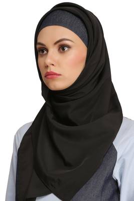 MyBatua Blue Chambray Arabian Dailywear Islamic Muslim Long Abaya With Hijab 3