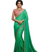 Green woven art silk saree with blouse