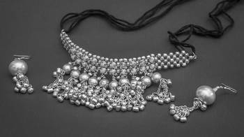 German silver, silver plated necklace set 1