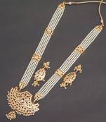 Delicate light weight high gold plated long necklace set
