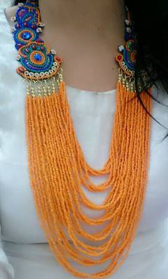 Multicolor seed bead necklae 1