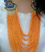 Multicolor seed bead necklae