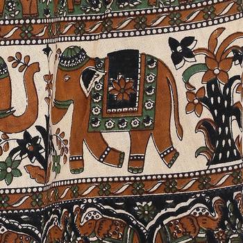 Beige Bagru Printed Cotton Long Skirt 3