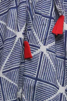 Grey Indigo print Cotton Long Wrap Skirt