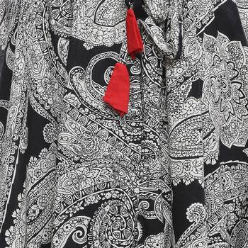 BlackIndigo print Cotton Long Wrap Skirt 5