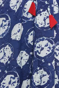 Blue Indigo print Cotton Long Wrap Skirt