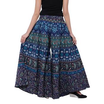 Blue  Cotton Long Printed Palazzo 2