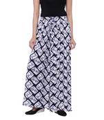 Blue  Cotton Long Printed Palazzo