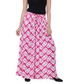 Pink  Cotton Long Printed Palazzo