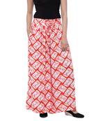 Orange  Cotton Long Printed Palazzo