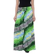 Green  Cotton Long Printed Palazzo