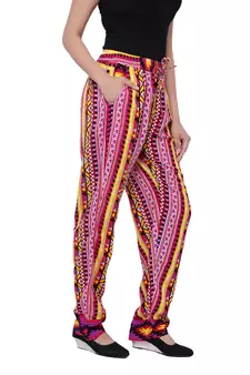 Pink  Cotton Long Printed Palazzo