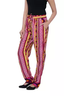 Pink  Cotton Long Printed Palazzo